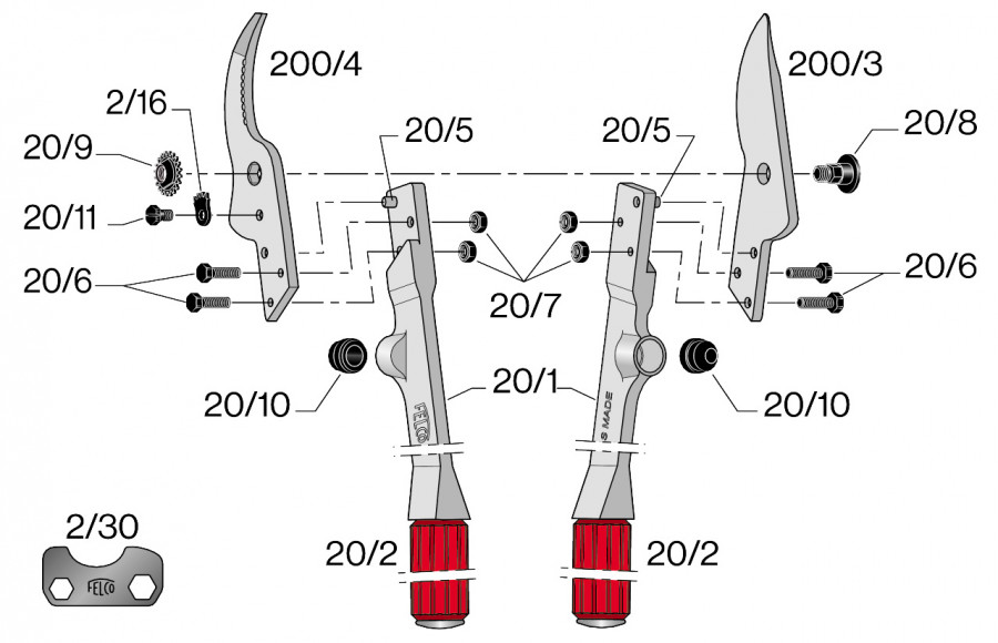 FELCO 20 Професионална ножица за клони ПАО магазини